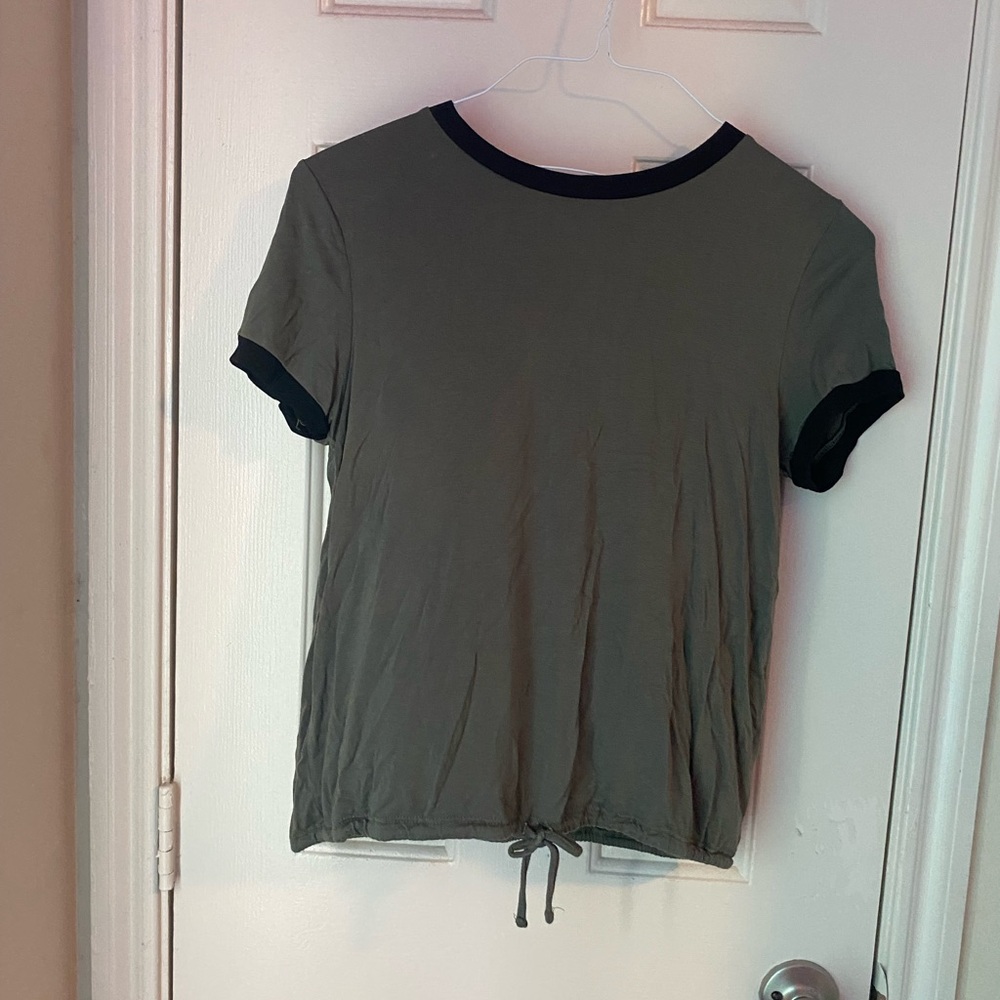 Green and black crop top